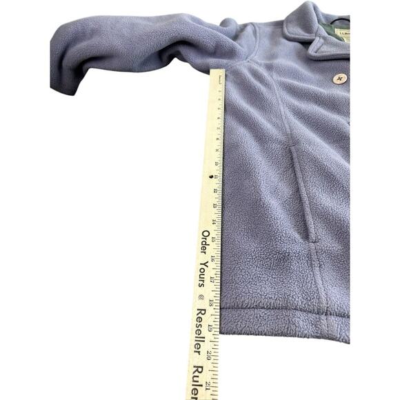 LL BEAN Vintage Women's Button Front Blend Fleece Like Jacket Coat Sz. L Purple - Picture 3 of 9